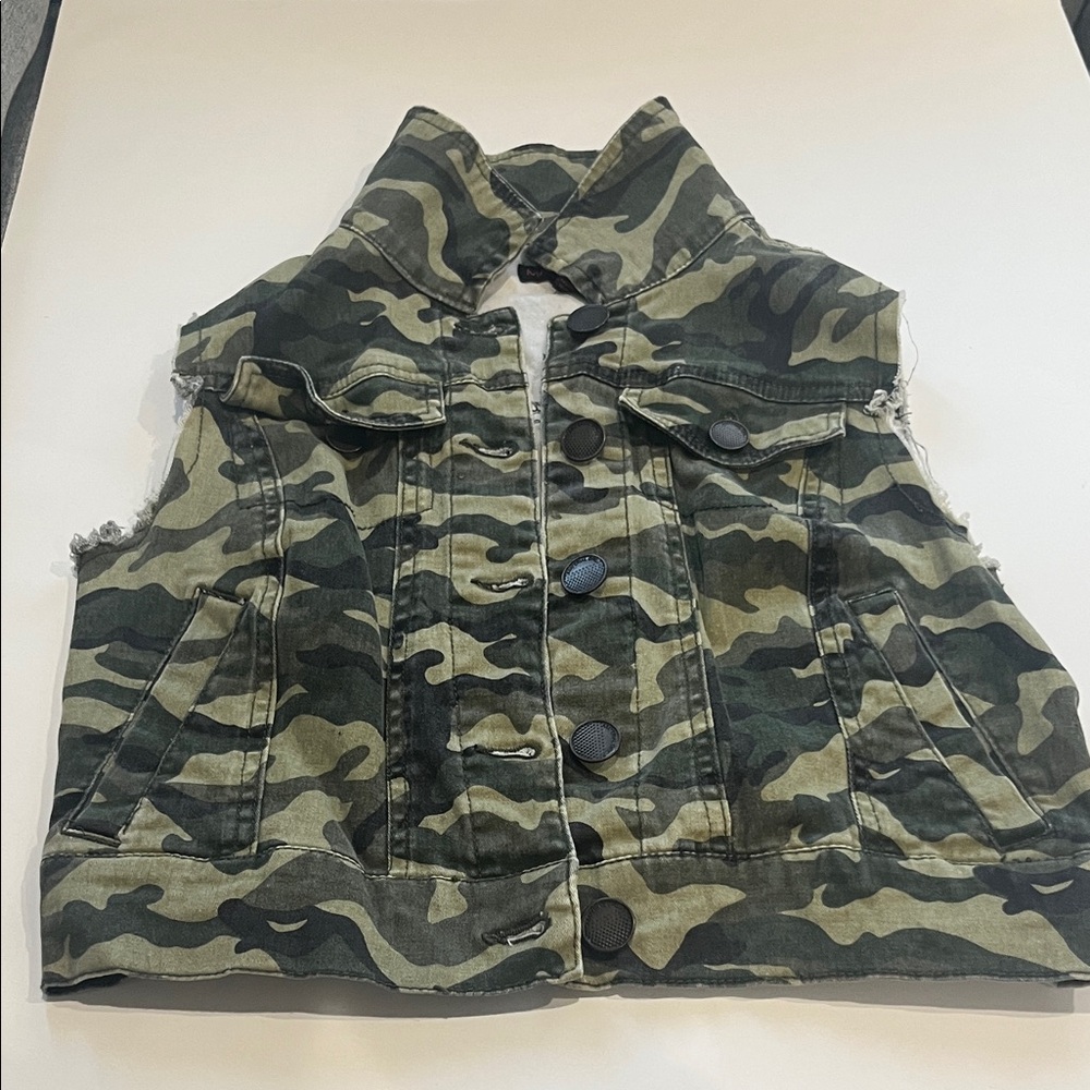 Material Girl Camouflage Denim Vest
